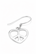 Sterling Silver Peace Heart Earrings