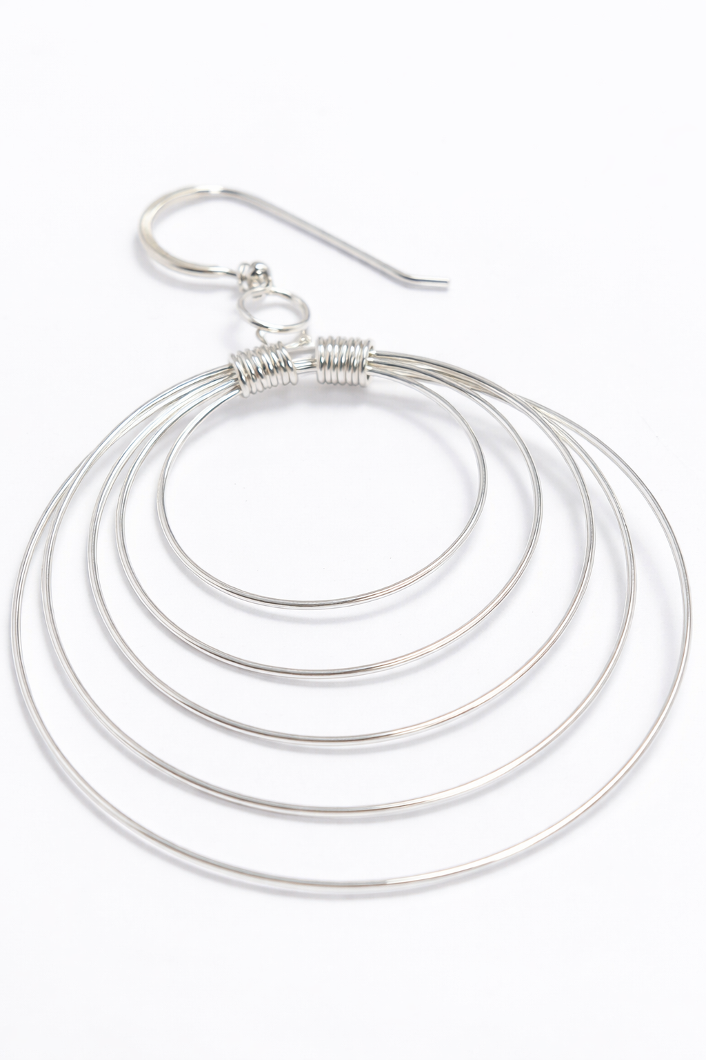 Multi Hoop Cascade Silver earrings