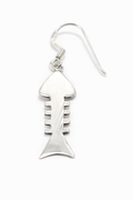 Fishbone sterling silver earring