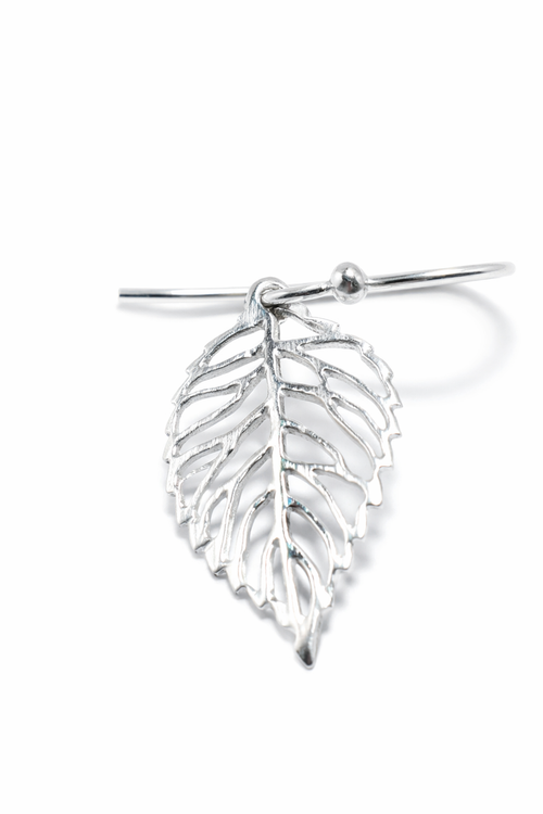  sterling silver Open Leaf earring