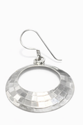 Hammered Oval Drop sterling silver earring