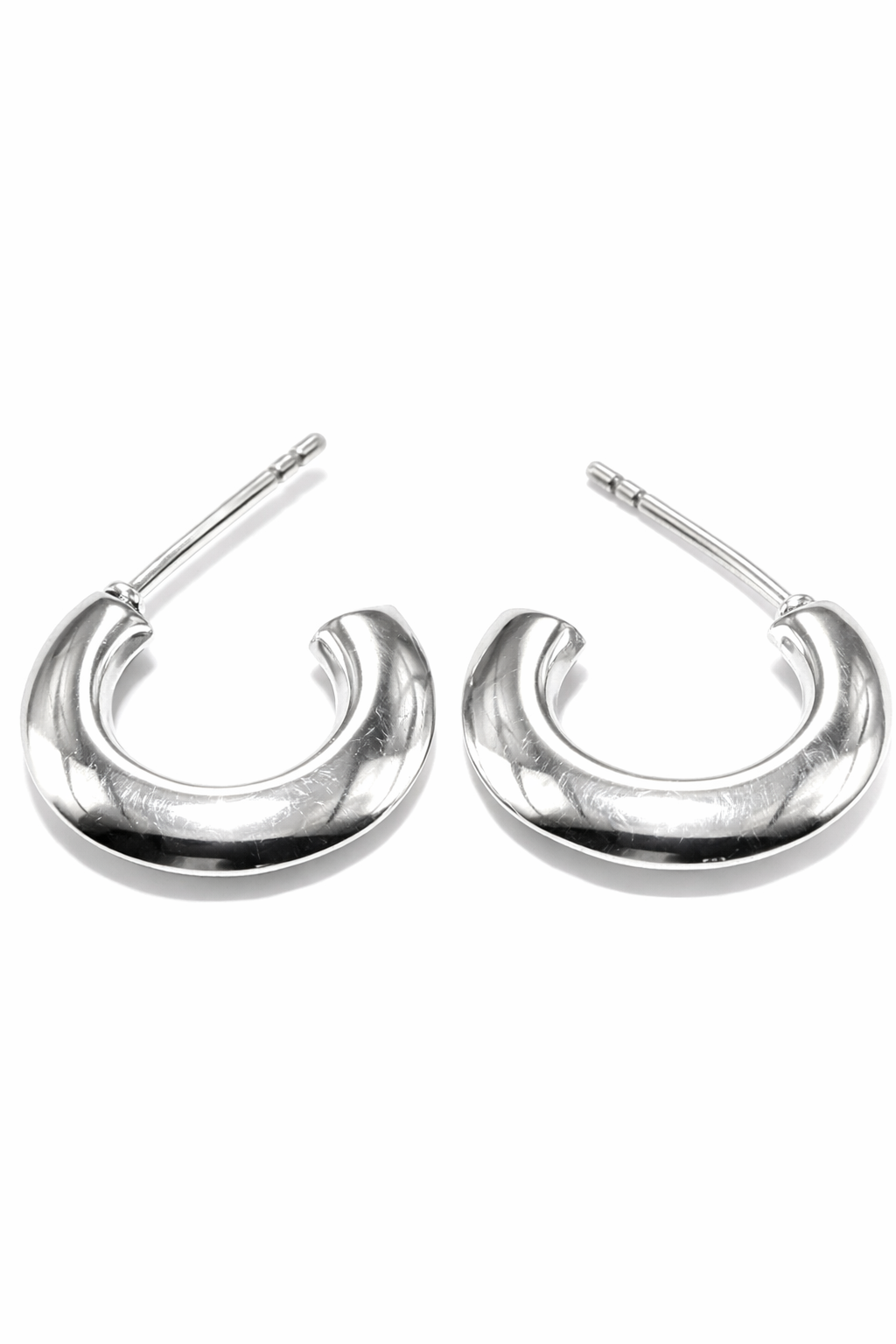 Sterling silver round open hoop earrings