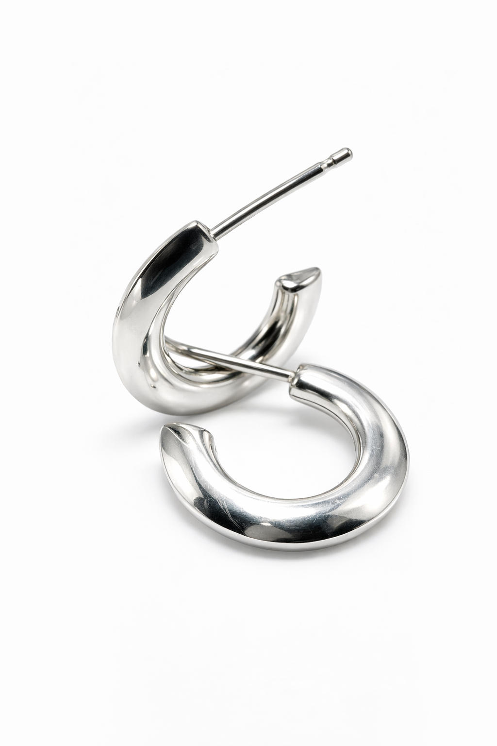 Sterling silver round open hoop earrings