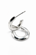 Sterling silver round open hoop earrings