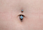 Titanium Navel Ring: Gemstone Belly Bar, 14g (1.6mm)