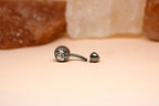 Titanium Internally Threaded Belly Ring: Double Gem Navel Jewelry (14g)