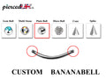 Curved Barbell Piercing: Surgical Steel Bananabell, Spike & Gem Ball Ends