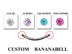 Curved Barbell Piercing: Surgical Steel Bananabell, Spike & Gem Ball Ends