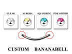 Curved Barbell Piercing: Surgical Steel Bananabell, Spike & Gem Ball Ends