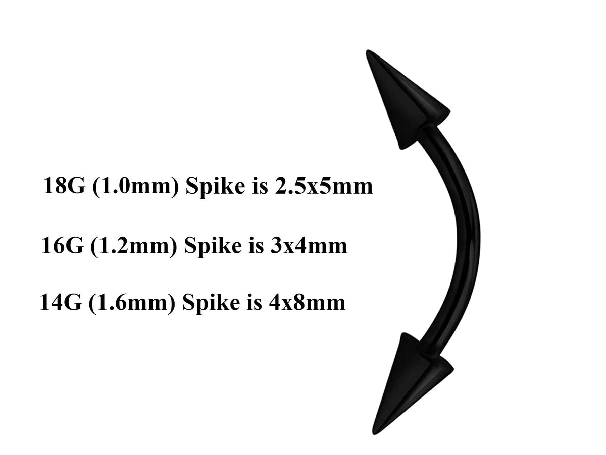 Black Curved Barbell: Surgical Steel Eyebrow, Daith, Vertical Labret Piercing