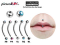 Titanium Curved Barbell Piercing: Gem Ball Jestrum Jewelry