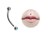 Titanium Curved Barbell Piercing: Gem Ball Jestrum Jewelry