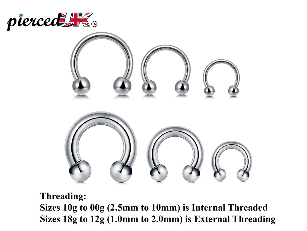 Surgical Steel Horseshoe Nose Ring: Circular Barbell Septum Piercing