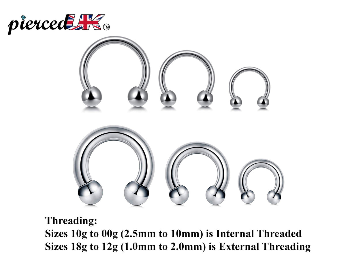 Surgical Steel Horseshoe Nose Ring: Circular Barbell Septum Piercing