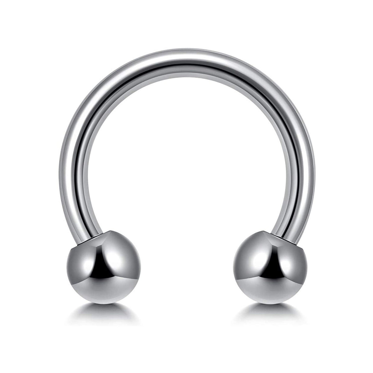 Surgical Steel Horseshoe Nose Ring: Circular Barbell Septum Piercing
