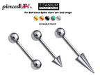 Titanium Ball Cone Spike Barbell: 18G 16G 14G Body Piercing Jewelry