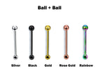 Titanium Ball Cone Spike Barbell: 18G 16G 14G Body Piercing Jewelry