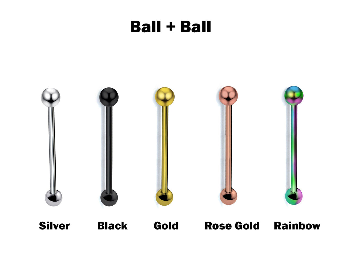 Titanium Ball Cone Spike Barbell: 18G 16G 14G Body Piercing Jewelry