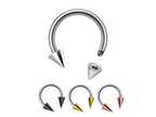 Titanium Cone Spike Horseshoe Barbell: 16G 14G Septum Ring