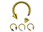 Titanium Cone Spike Horseshoe Barbell: 16G 14G Septum Ring