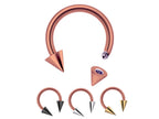 Titanium Cone Spike Horseshoe Barbell: 16G 14G Septum Ring