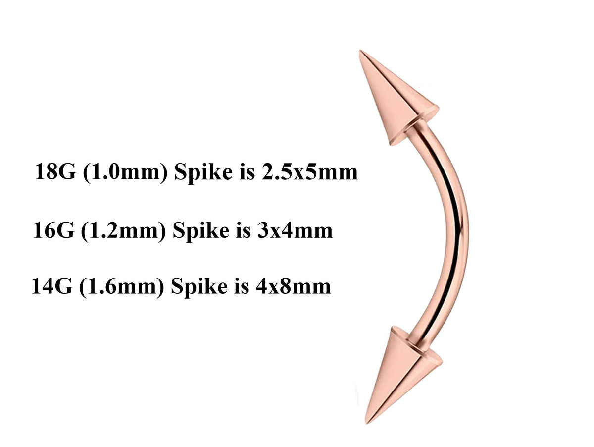 Rose Gold Curved Barbell: Surgical Steel Eyebrow, Daith Piercing (18g-14g)