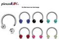 Disco Ball Septum Ring: Surgical Steel Horseshoe Barbell (18G-14G)
