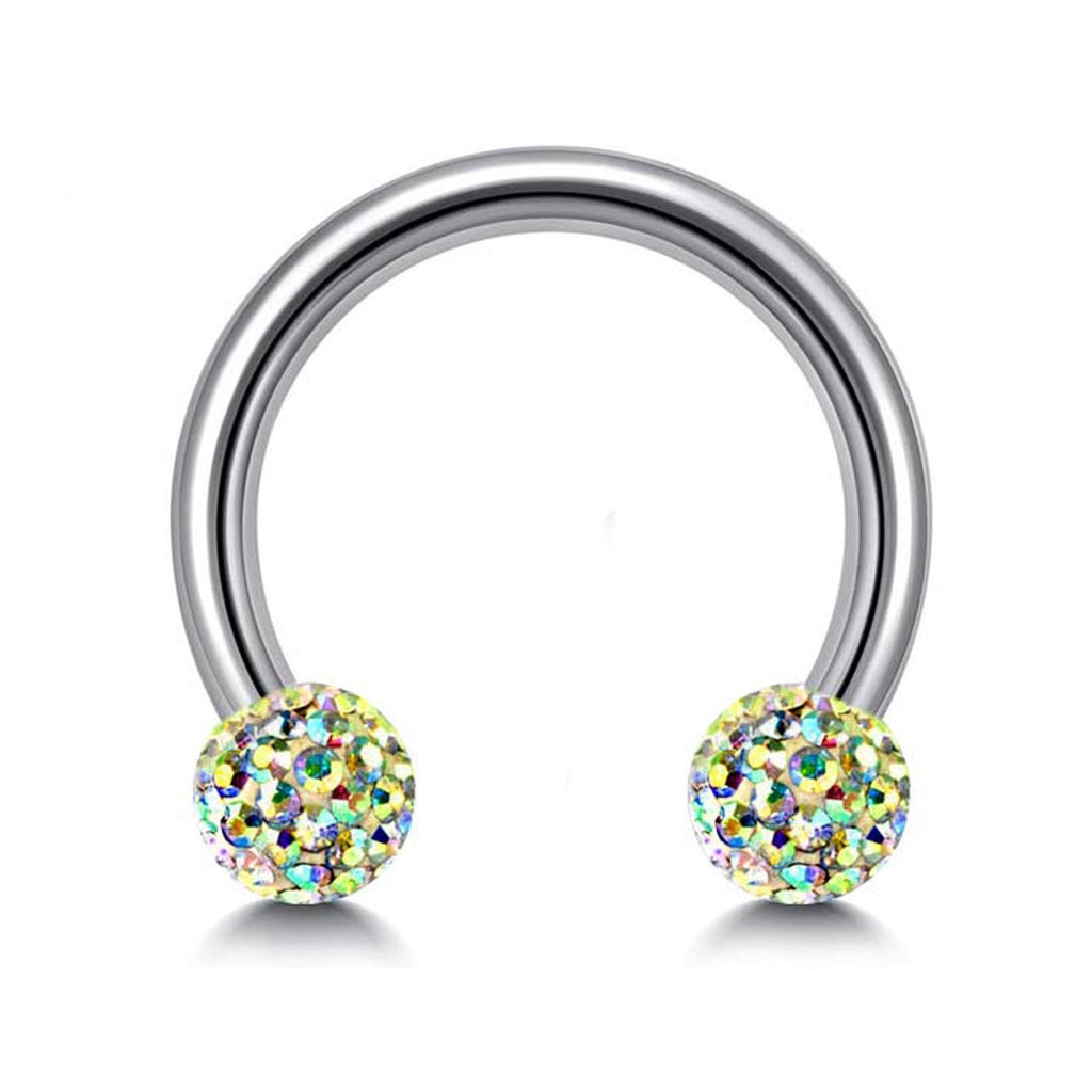Disco Ball Septum Ring: Surgical Steel Horseshoe Barbell (18G-14G)