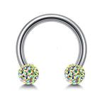 Disco Ball Septum Ring: Surgical Steel Horseshoe Barbell (18G-14G)