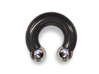Black Prince Albert Ring: Surgical Steel Horseshoe Barbell - Custom Balls
