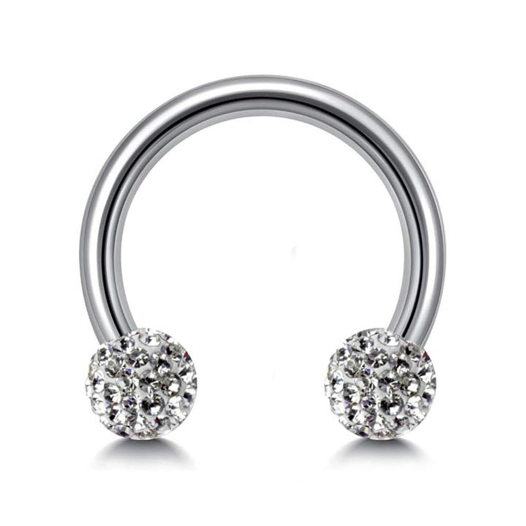 Disco Ball Septum Ring: Surgical Steel Horseshoe Barbell (18G-14G)