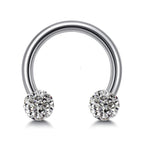 Disco Ball Septum Ring: Surgical Steel Horseshoe Barbell (18G-14G)