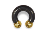 Black Prince Albert Ring: Surgical Steel Horseshoe Barbell - Custom Balls