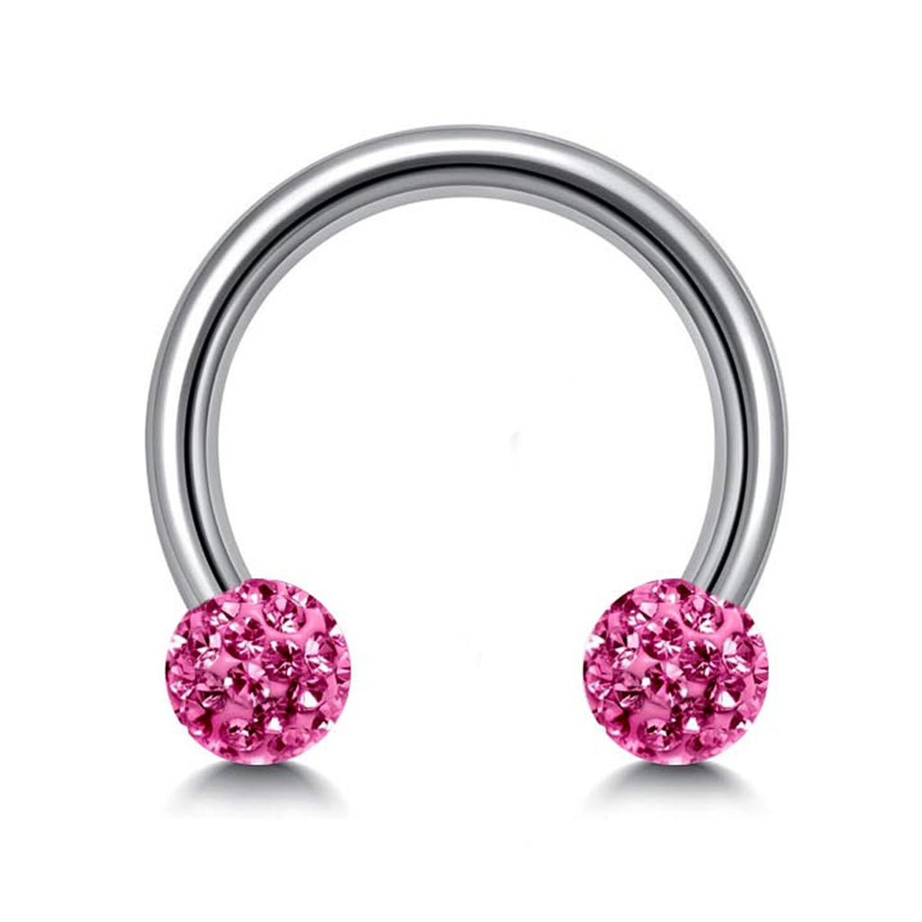 Disco Ball Septum Ring: Surgical Steel Horseshoe Barbell (18G-14G)
