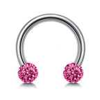 Disco Ball Septum Ring: Surgical Steel Horseshoe Barbell (18G-14G)