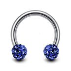 Disco Ball Septum Ring: Surgical Steel Horseshoe Barbell (18G-14G)