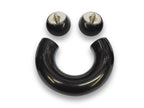 Black Prince Albert Ring: Surgical Steel Horseshoe Barbell - Custom Balls
