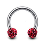 Disco Ball Septum Ring: Surgical Steel Horseshoe Barbell (18G-14G)