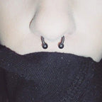 Black Surgical Steel Horseshoe Septum/Nose Ring (2pcs) - 10g to 00g