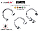 Titanium Spike Lip Ring: Ball Cone Septum, Helix, Cartilage Piercing (18G 16G 14G)