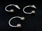 Titanium Spike Lip Ring: Ball Cone Septum, Helix, Cartilage Piercing (18G 16G 14G)