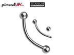 Titanium Curved Barbell: 18g 16g 14g Banana Piercing