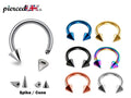 Cone Spike Horseshoe Ring: Surgical Steel Septum Piercing (18G, 16G, 14G)