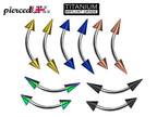 Titanium Curved Barbell: Spike Cone Vertical Labret Lip Piercing