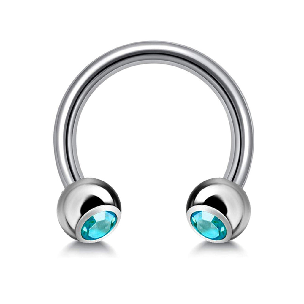 Gem Ball Horseshoe Barbell: Surgical Steel Circular Piercing - 18g/16g/14g