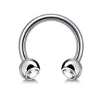 Gem Ball Horseshoe Barbell: Surgical Steel Circular Piercing - 18g/16g/14g
