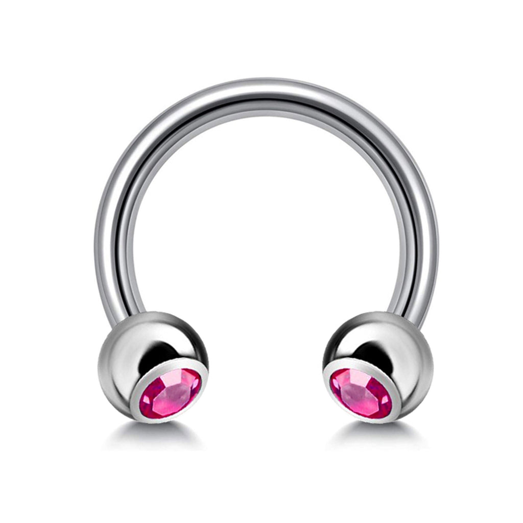 Gem Ball Horseshoe Barbell: Surgical Steel Circular Piercing - 18g/16g/14g