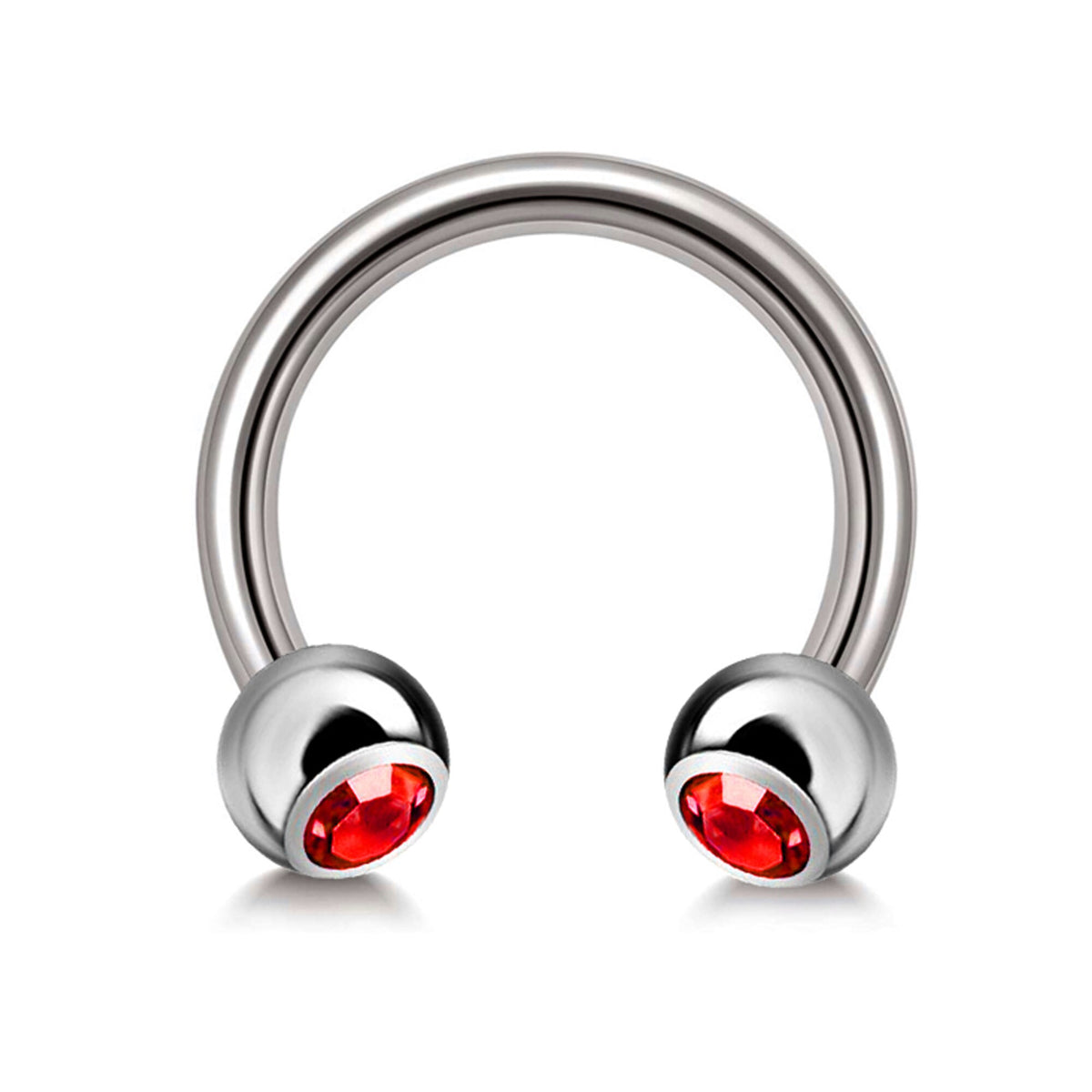 Gem Ball Horseshoe Barbell: Surgical Steel Circular Piercing - 18g/16g/14g