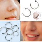 Titanium Nose Hoop: Hypoallergenic Nostril Ring, 20g-14g