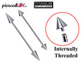 Titanium Spike Industrial Barbell: Internally Threaded Piercing (16g, 14g)